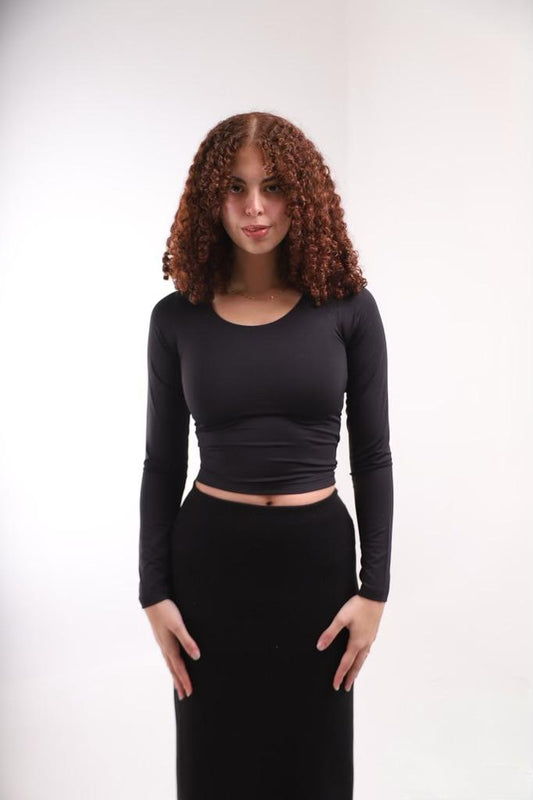 Black U Shaped Long Sleeve