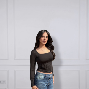 Black Square shaped long sleeve top