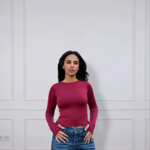 Burgundy Basic long sleeve top
